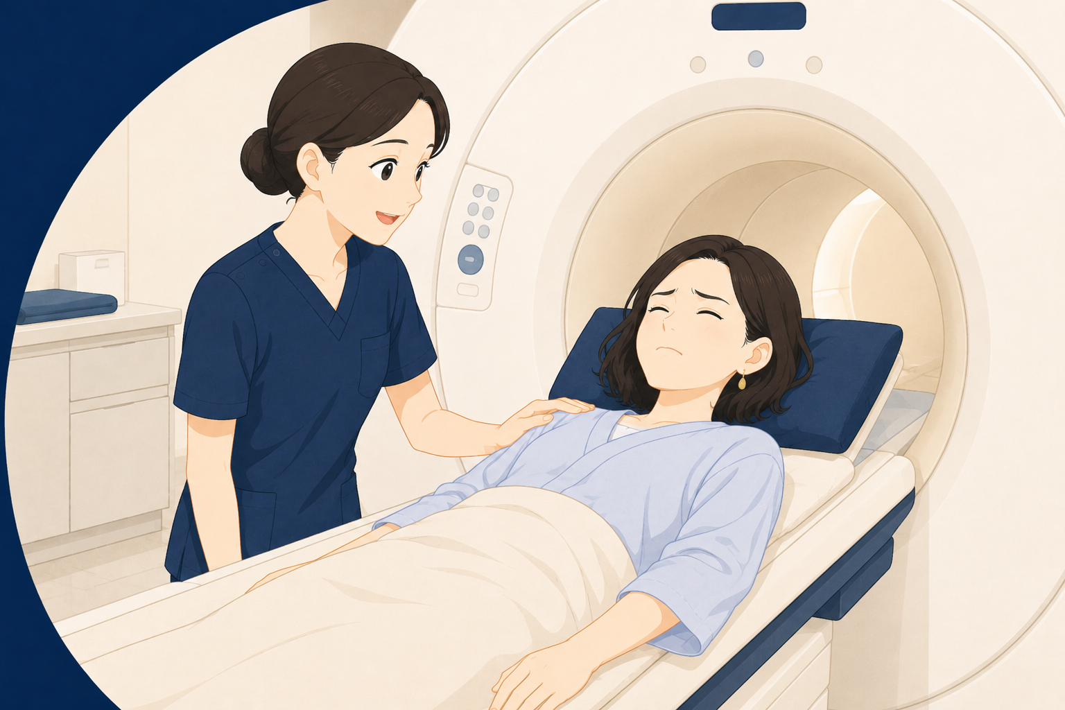 MRI検査を受ける様子